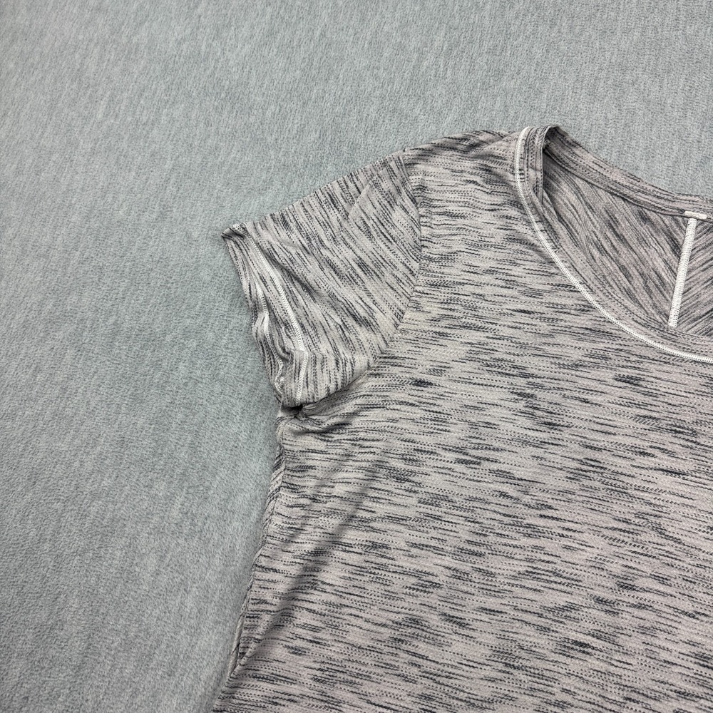 Lululemon Top Womens‎ 12 Gray Tiger Space Dye Meant To Move Tee Athletic Running - Picture 4 of 10